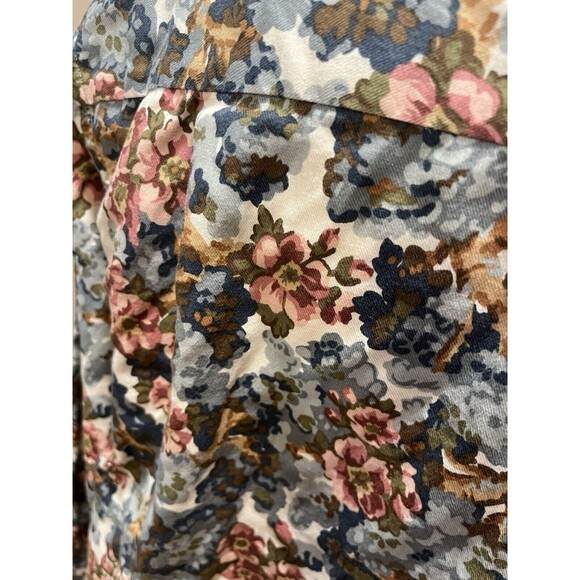 VTG LL Bean Cotton Floral Button Up Shirt 20 XXL Cottage Core Preppy Prairie - Picture 3 of 10
